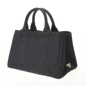 Prada Canapa Denim Handbag Black